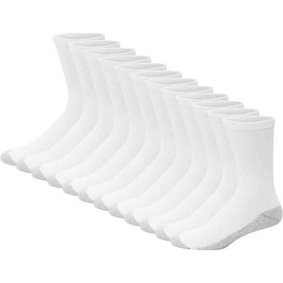 Hanes Mens Crew Socks 12 Pack Cushioned Double Tough Odor Moisture Wicking - Picture 7 of 7